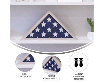 BLNK Sheehan Solid Wood Memorial Flag Display Case - Whitewashed