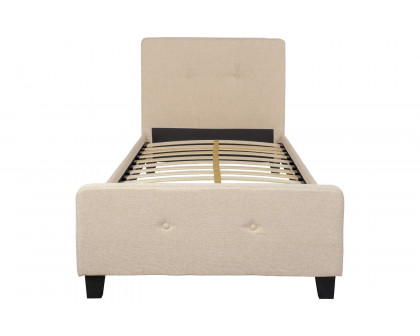 BLNK Tribeca Tufted Upholstered Platform Bed - Beige, Twin Size