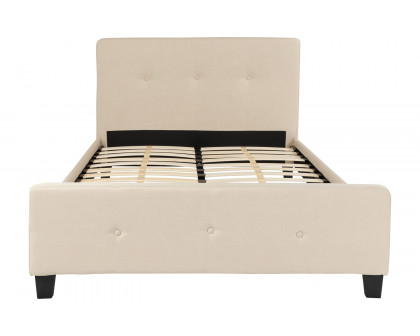 BLNK Tribeca Tufted Upholstered Platform Bed - Beige, Full Size