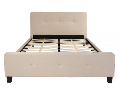 BLNK Tribeca Tufted Upholstered Platform Bed - Beige, Queen Size