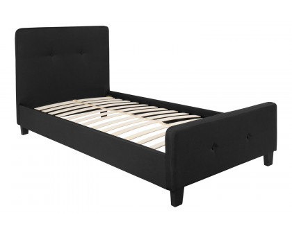 BLNK Tribeca Tufted Upholstered Platform Bed - Black, Twin Size