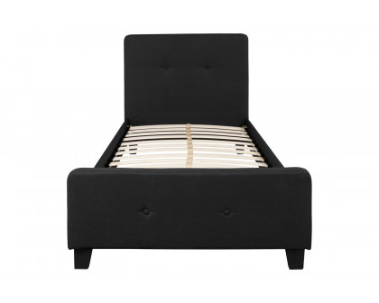 BLNK Tribeca Tufted Upholstered Platform Bed - Black, Twin Size