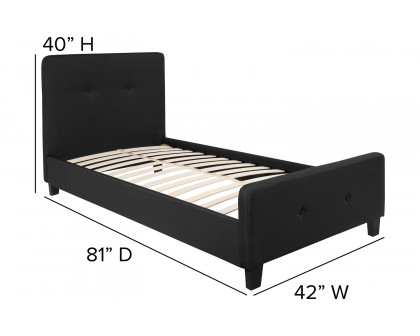 BLNK Tribeca Tufted Upholstered Platform Bed - Black, Twin Size