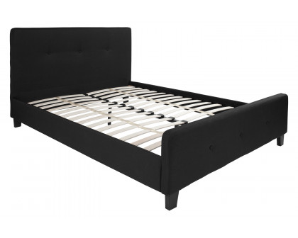 BLNK Tribeca Tufted Upholstered Platform Bed - Black, Queen Size