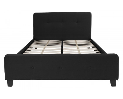 BLNK Tribeca Tufted Upholstered Platform Bed - Black, Queen Size