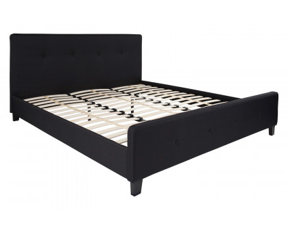 BLNK Tribeca Tufted Upholstered Platform Bed - Black, King Size