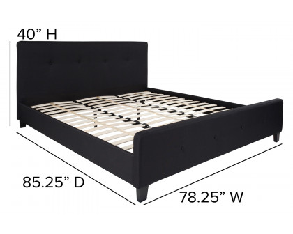 BLNK Tribeca Tufted Upholstered Platform Bed - Black, King Size