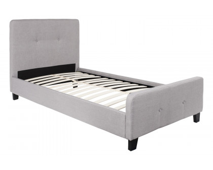 BLNK Tribeca Tufted Upholstered Platform Bed - Light Gray, Twin Size