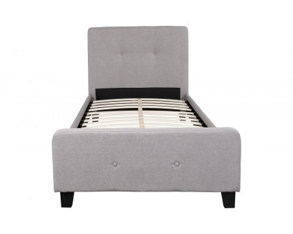 BLNK Tribeca Tufted Upholstered Platform Bed - Light Gray, Twin Size