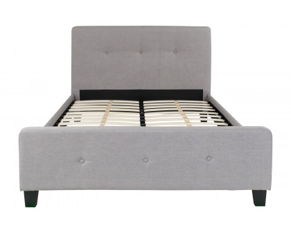 BLNK Tribeca Tufted Upholstered Platform Bed - Light Gray, Full Size