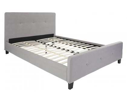 BLNK Tribeca Tufted Upholstered Platform Bed - Light Gray, Queen Size