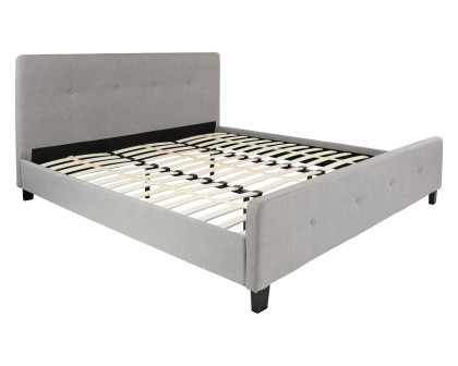 BLNK Tribeca Tufted Upholstered Platform Bed - Light Gray, King Size