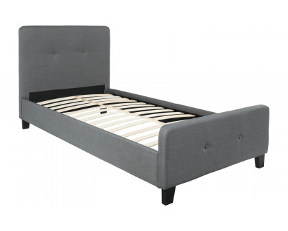 BLNK Tribeca Tufted Upholstered Platform Bed - Dark Gray, Twin Size