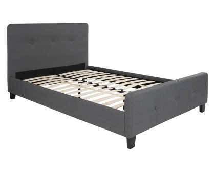 BLNK Tribeca Tufted Upholstered Platform Bed - Dark Gray, Full Size