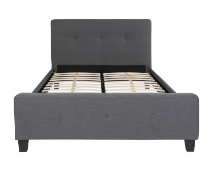 BLNK Tribeca Tufted Upholstered Platform Bed - Dark Gray, Full Size