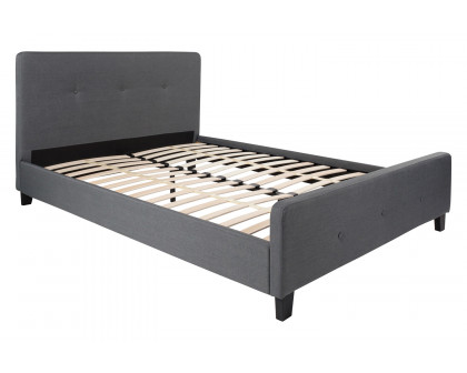 BLNK Tribeca Tufted Upholstered Platform Bed - Dark Gray, Queen Size