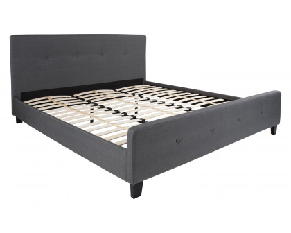 BLNK Tribeca Tufted Upholstered Platform Bed - Dark Gray, King Size