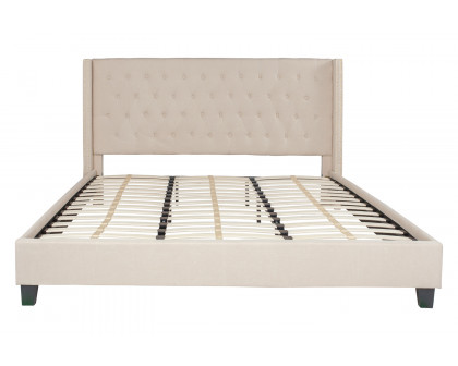 BLNK Riverdale Tufted Upholstered Platform Bed - Beige, King Size