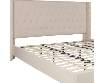 BLNK Riverdale Tufted Upholstered Platform Bed - Beige, King Size