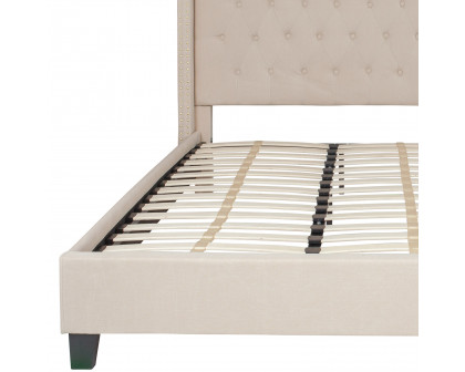 BLNK Riverdale Tufted Upholstered Platform Bed - Beige, King Size