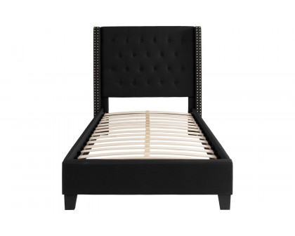 BLNK Riverdale Tufted Upholstered Platform Bed - Black, Twin Size