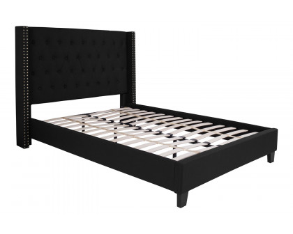 BLNK Riverdale Tufted Upholstered Platform Bed - Black, Full Size