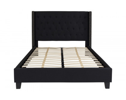 BLNK Riverdale Tufted Upholstered Platform Bed - Black, Full Size