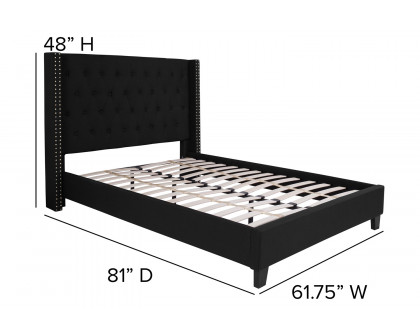 BLNK Riverdale Tufted Upholstered Platform Bed - Black, Full Size