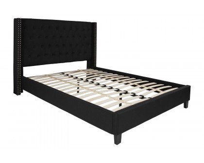 BLNK Riverdale Tufted Upholstered Platform Bed - Black, Queen Size