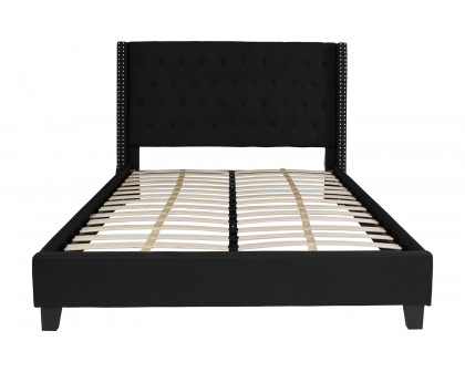 BLNK Riverdale Tufted Upholstered Platform Bed - Black, Queen Size