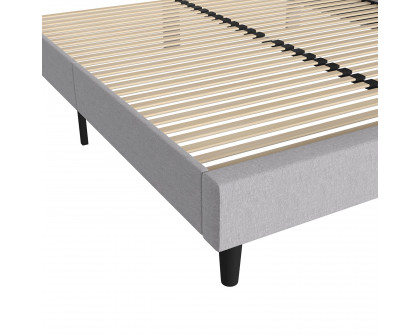 BLNK Addison Upholstered Platform Bed with Rounded Edges Headboard - Light Gray, King Size