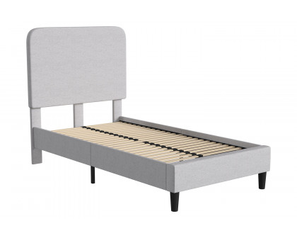 BLNK - Addison Upholstered Platform Bed with Rounded Edges Headboard