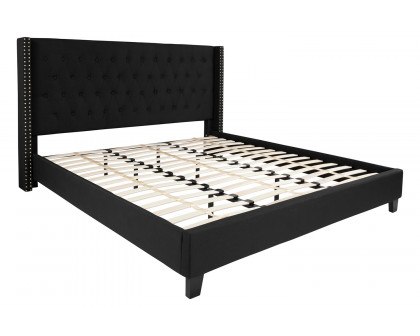 BLNK Riverdale Tufted Upholstered Platform Bed - Black, King Size