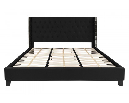 BLNK Riverdale Tufted Upholstered Platform Bed - Black, King Size