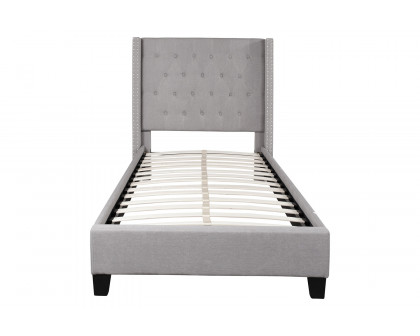 BLNK Riverdale Tufted Upholstered Platform Bed - Light Gray, Twin Size