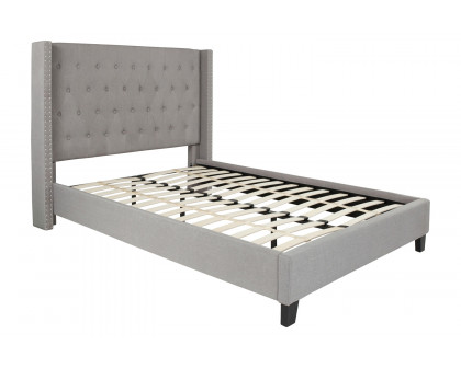 BLNK Riverdale Tufted Upholstered Platform Bed - Light Gray, Full Size