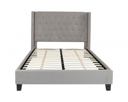 BLNK Riverdale Tufted Upholstered Platform Bed - Light Gray, Full Size