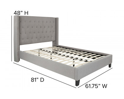 BLNK Riverdale Tufted Upholstered Platform Bed - Light Gray, Full Size