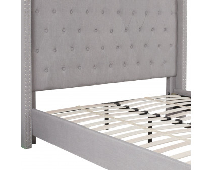 BLNK Riverdale Tufted Upholstered Platform Bed - Light Gray, Queen Size