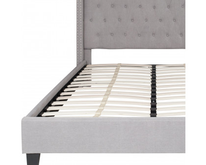 BLNK Riverdale Tufted Upholstered Platform Bed - Light Gray, Queen Size