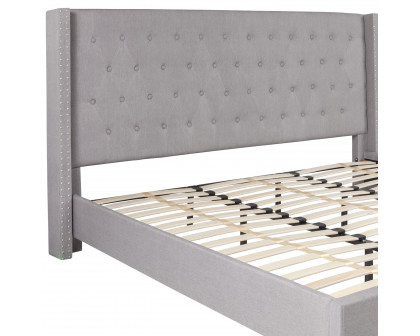 BLNK Riverdale Tufted Upholstered Platform Bed - Light Gray, King Size