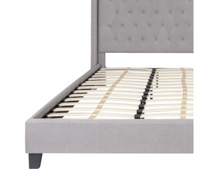 BLNK Riverdale Tufted Upholstered Platform Bed - Light Gray, King Size