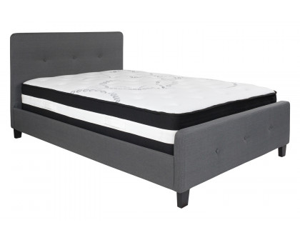 BLNK Tribeca Tufted Upholstered Platform Bed with Pocket Spring Mattress