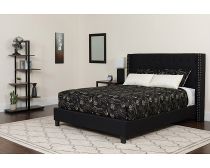 BLNK Riverdale Tufted Upholstered Platform Bed with Pocket Spring Mattress