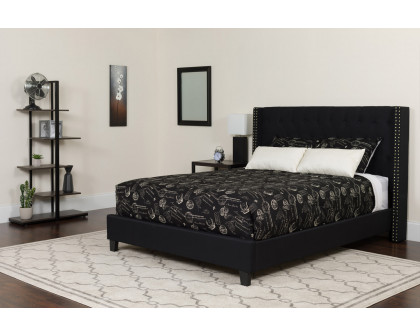 BLNK Riverdale Tufted Upholstered Platform Bed with Pocket Spring Mattress