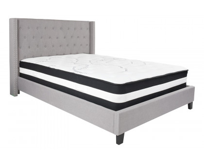 BLNK Riverdale Tufted Upholstered Platform Bed with Pocket Spring Mattress