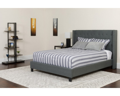 BLNK Riverdale Tufted Upholstered Platform Bed with Pocket Spring Mattress