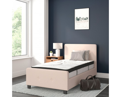 BLNK Tribeca Tufted Upholstered Platform Bed with 10" CertiPUR-US Certified Pocket Spring Mattress