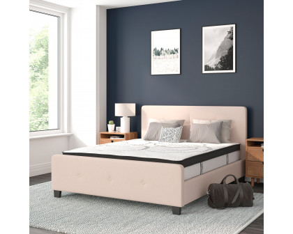 BLNK Tribeca Tufted Upholstered Platform Bed with 10" CertiPUR-US Certified Pocket Spring Mattress