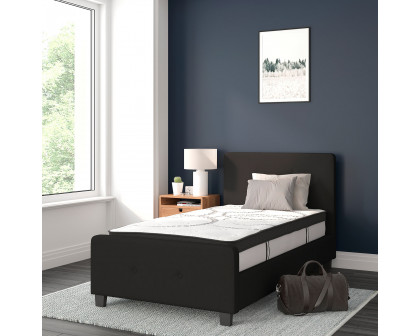 BLNK Tribeca Tufted Upholstered Platform Bed with 10" CertiPUR-US Certified Pocket Spring Mattress